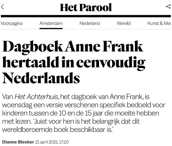 Dagboek Anne Frank hertaald
